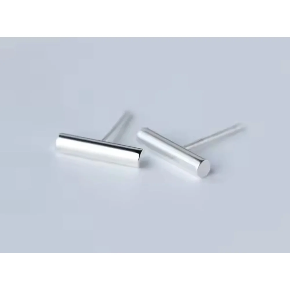 Unisex/Men’s Fine 925 Sterling Silver Rhodium Staple Stud‎ Earrings